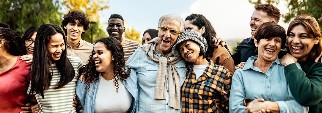 group of people in a happy mood